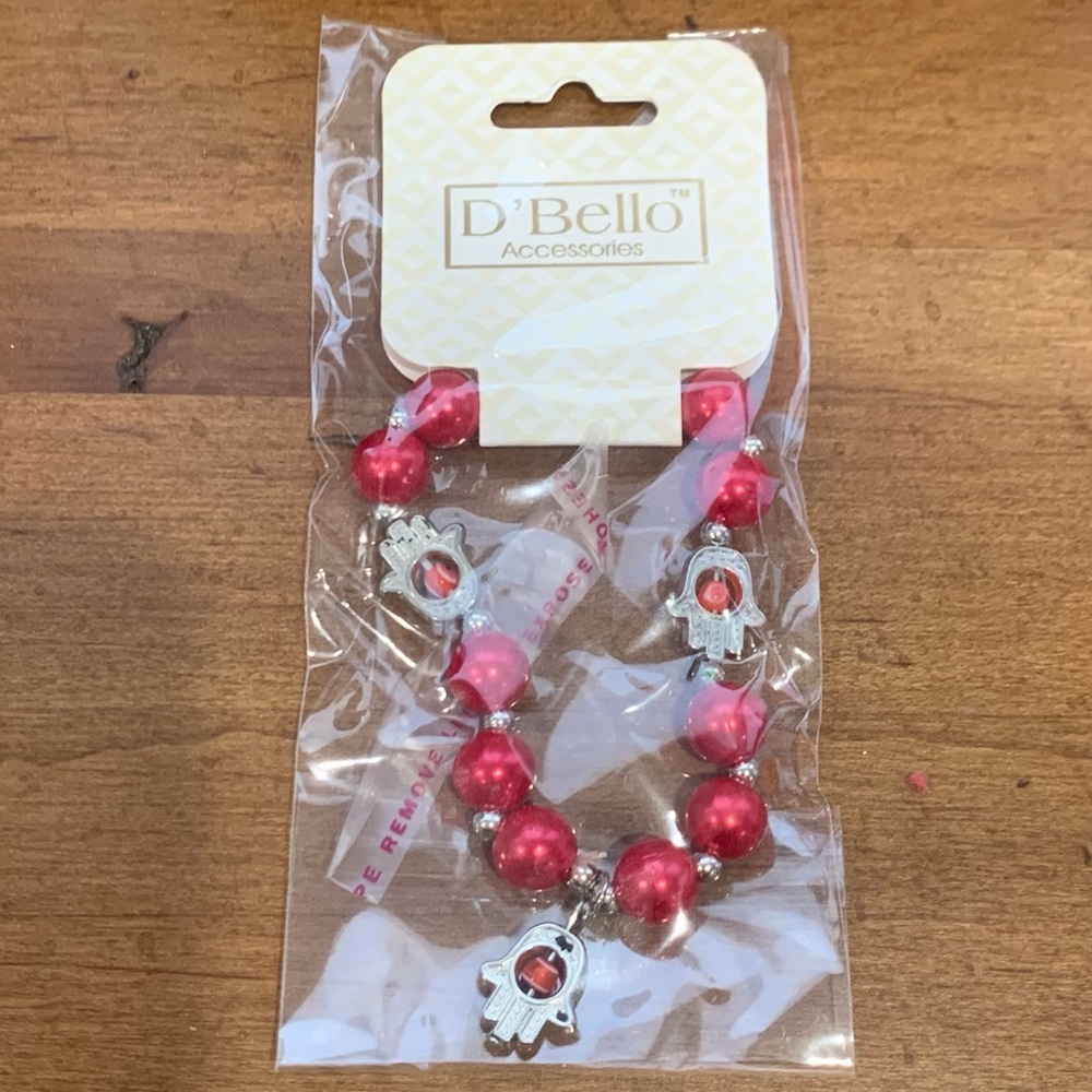 D'Bello Accessories Evil Eye Charm Good Luck Protection Red Beaded Bracelet